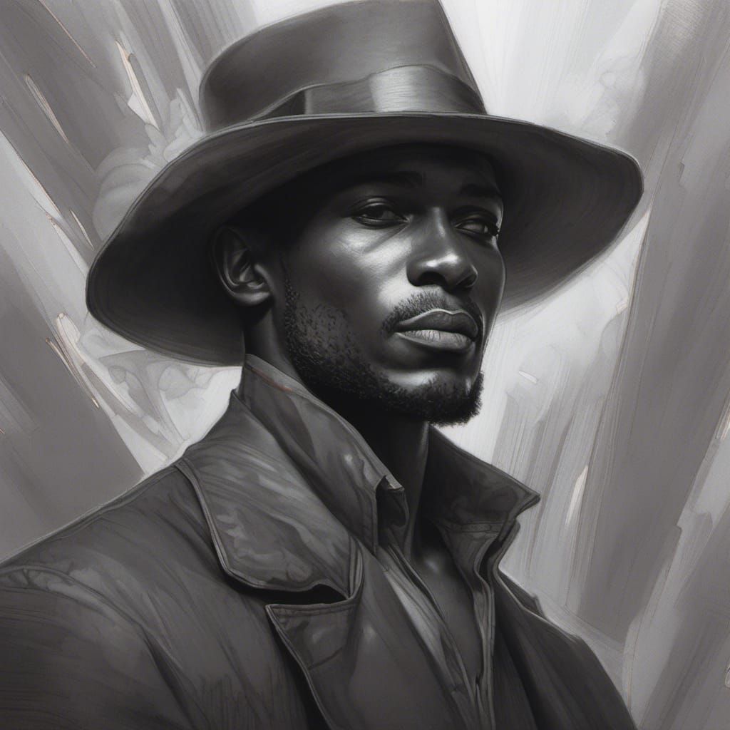 Graphite Portrait of Man in Hat