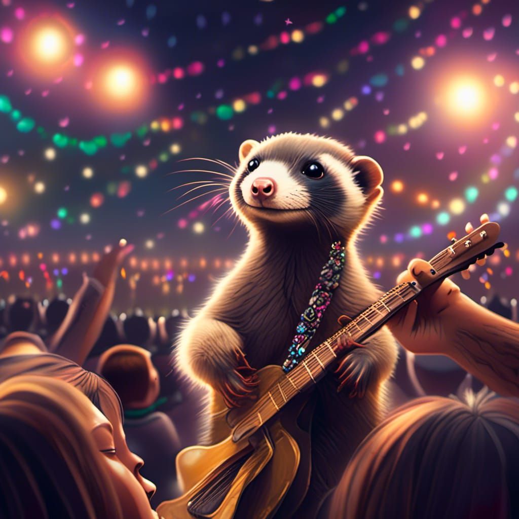 Ferret Guitarist Concert in the Sky, Professional Photograph...