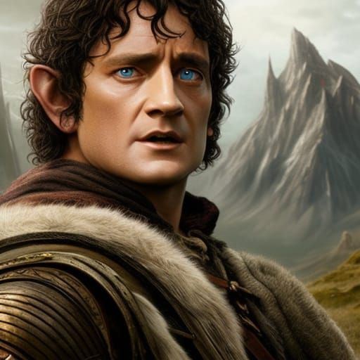 Frodo Baggins Selfie in Mordor, Dark Fantasy Art