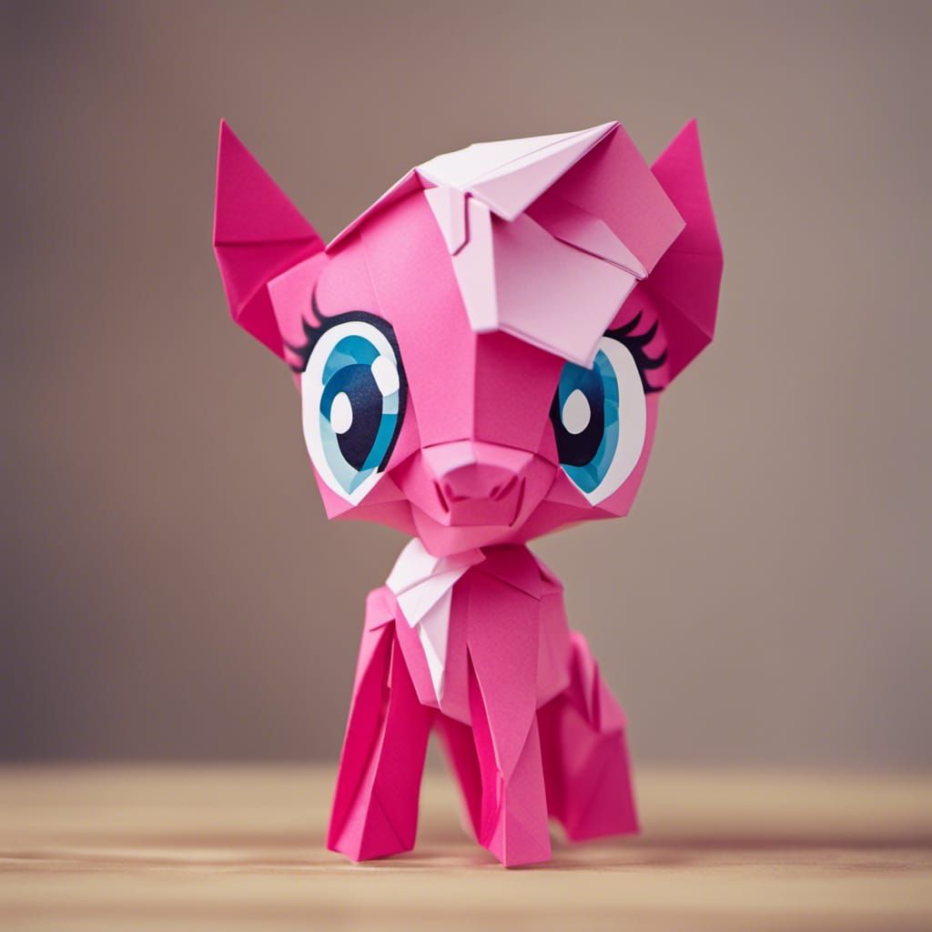 Pinkie Pie Origami Papercraft in Soft Focus