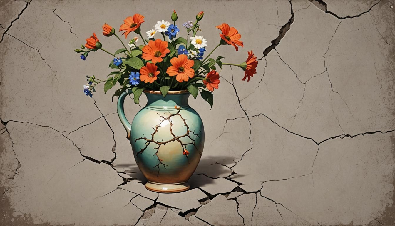 Flowers Bloom from Broken Vase: Symbol of Hope