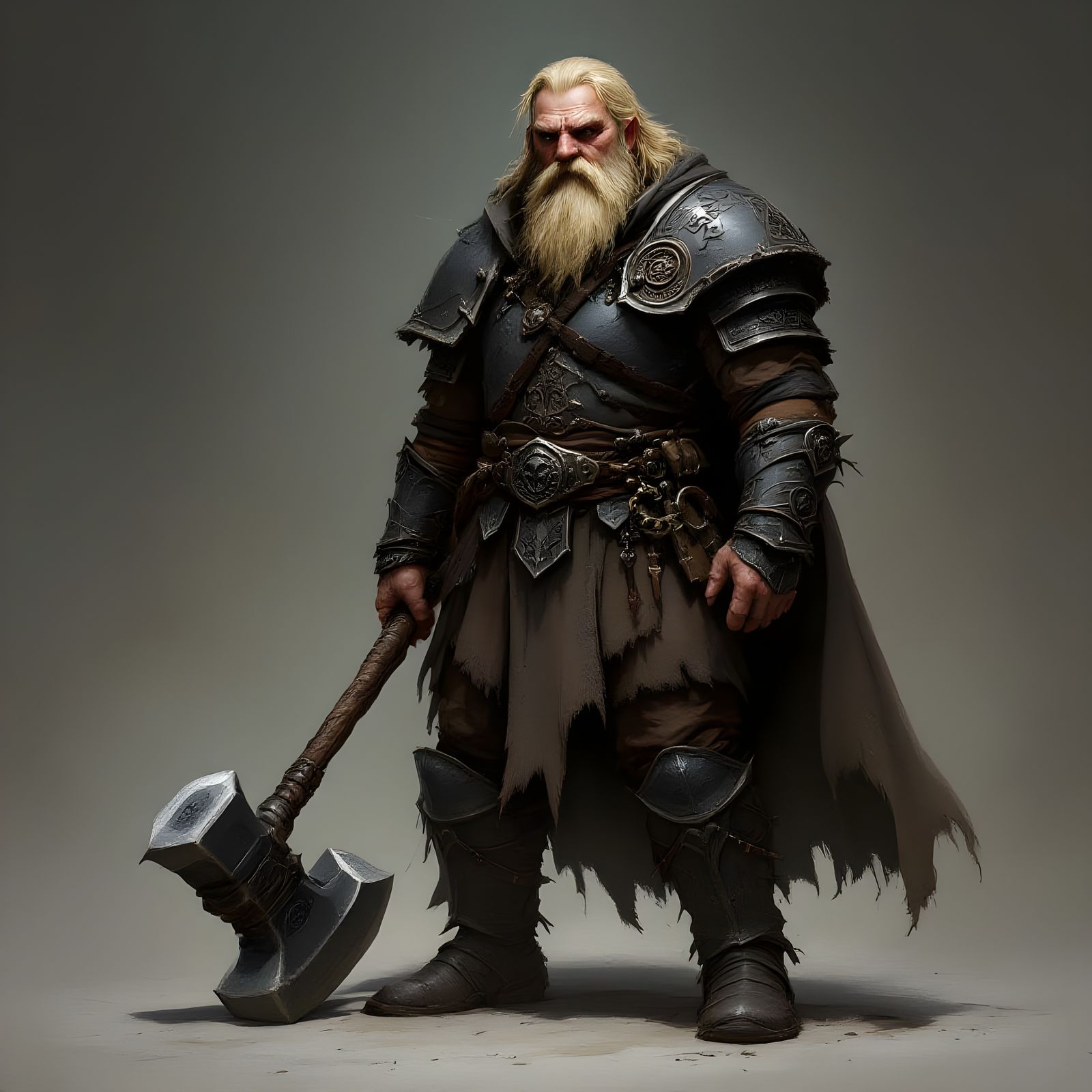 Dwarf Grave Cleric in DnD Fantasy Style