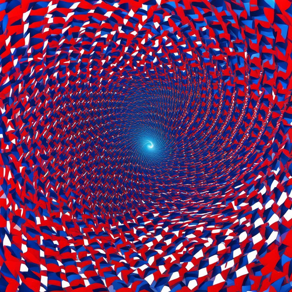 Mesmerizing Red and Blue Spiral Optical Illusion
