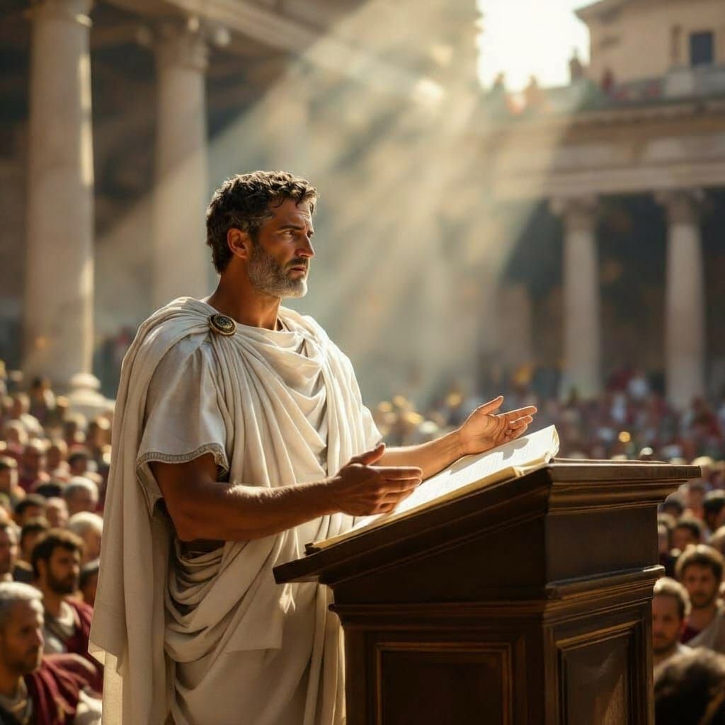 Roman Senator Addresses Crowd in Forum, Dramatic Historical ...