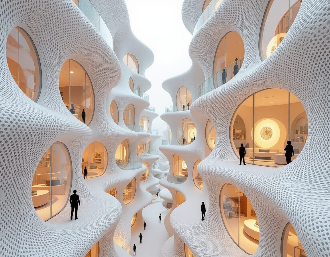 Artitechtural Negativespace Luminodoodleblend Structures wit...