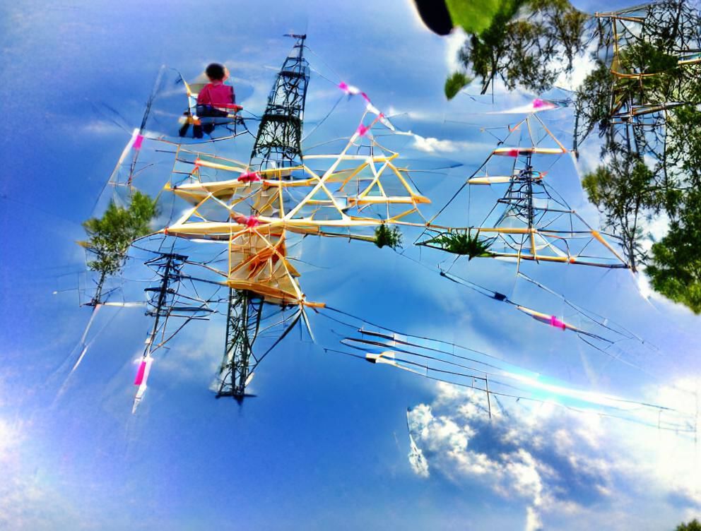 Electrical Tower Enjoying a Picnic