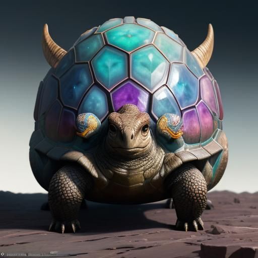 Aztec Ibex with Trident in Byzantine Cityscape