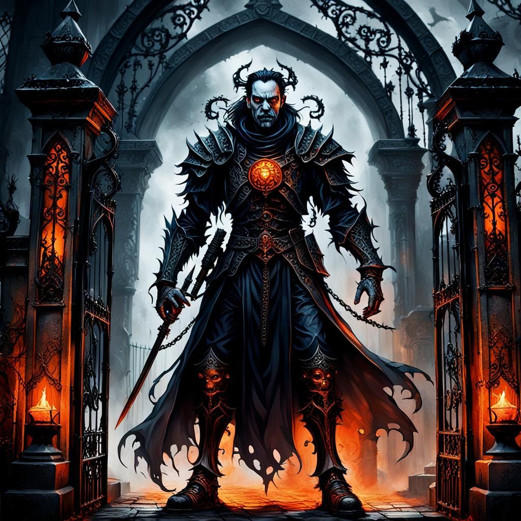Guardian at the Gate: Dark Fantasy Portrait