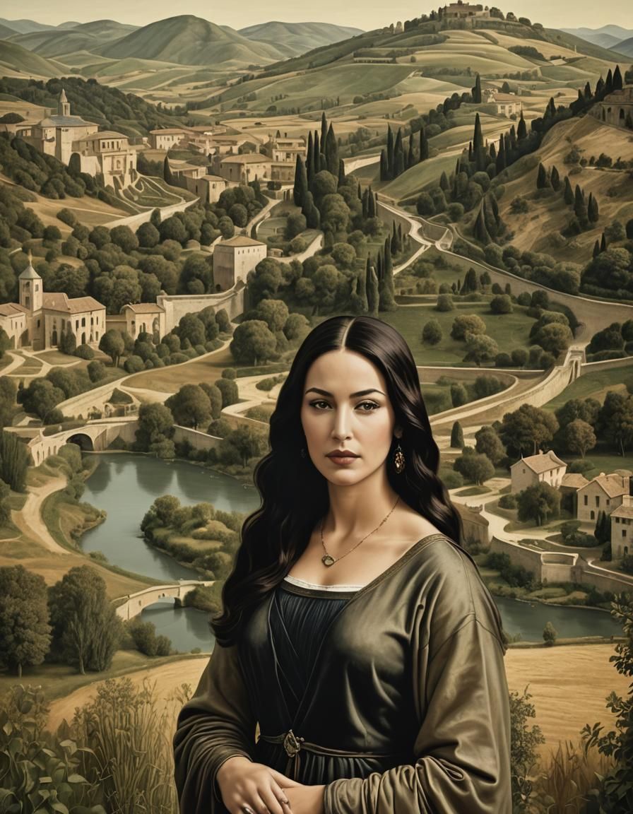 Monica Bellucci Reimagined as Mona Lisa
