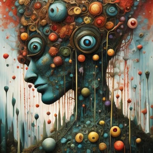 Surreal Parrot Alien in Shamanic Forest