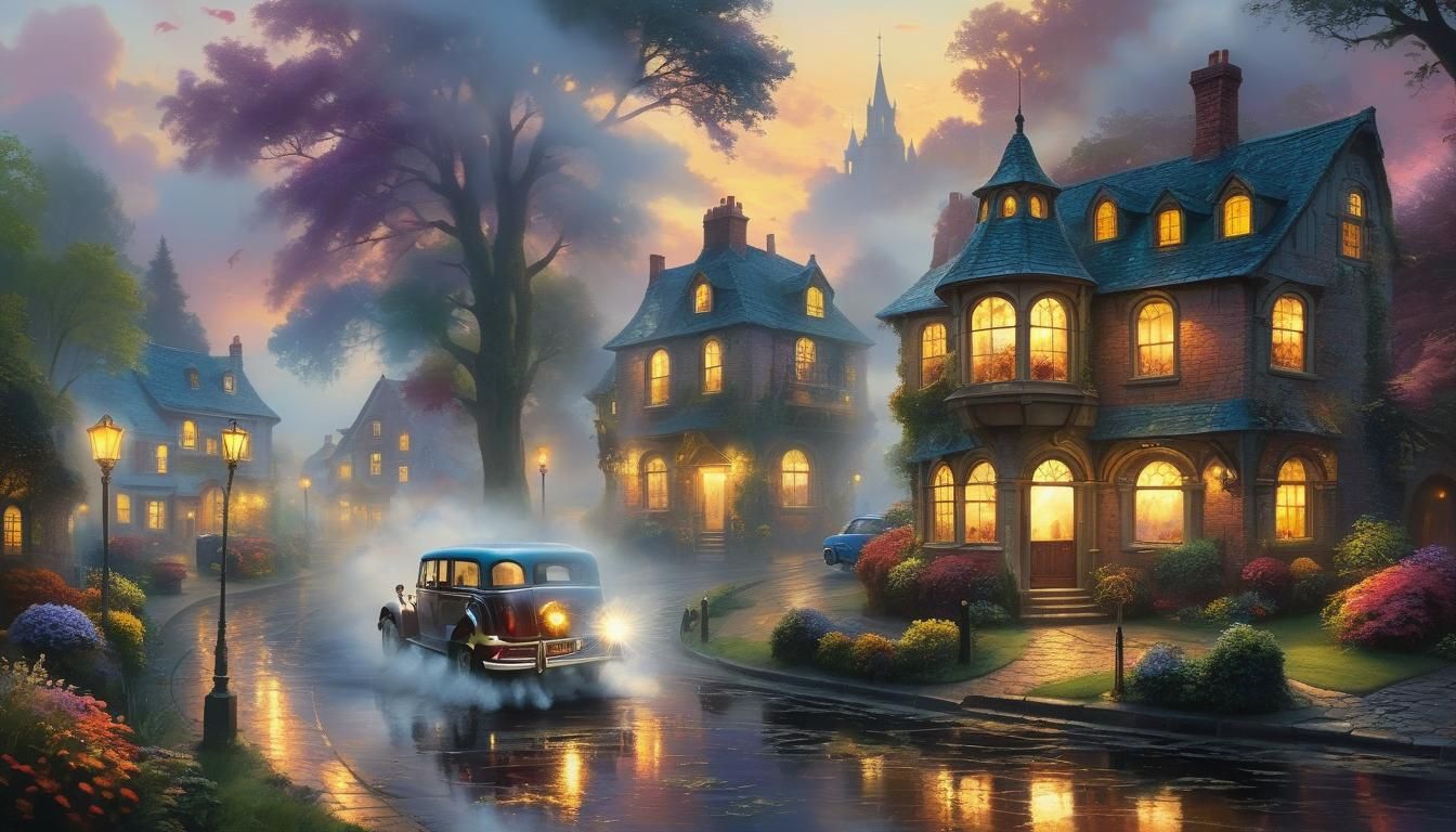 Ethereal Fantasy Car at Golden Hour