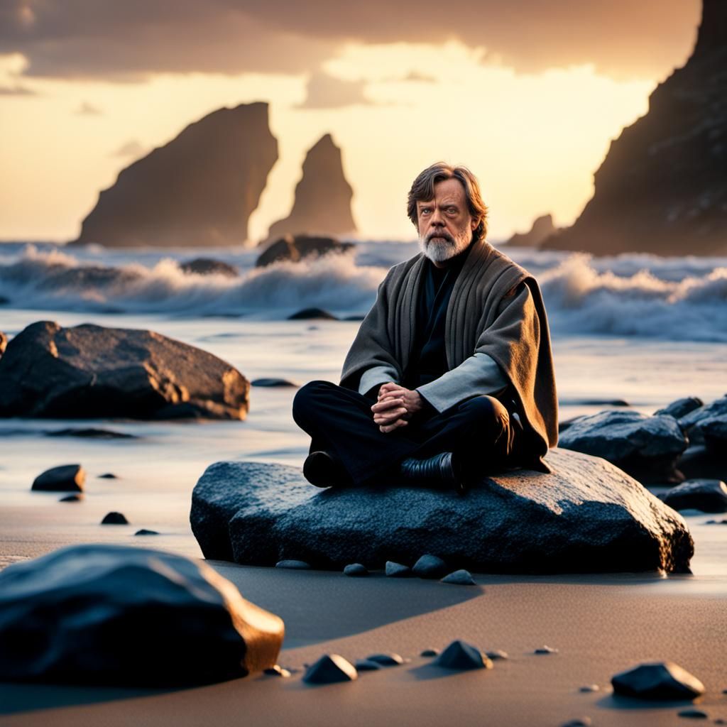 Luke Skywalker Meditates on Remote Island