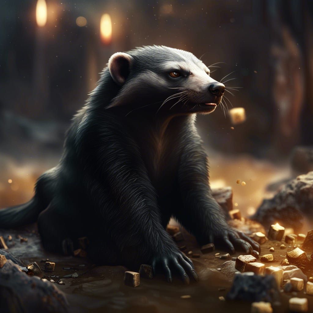 Intricate Honey Badger Digital Matte Painting