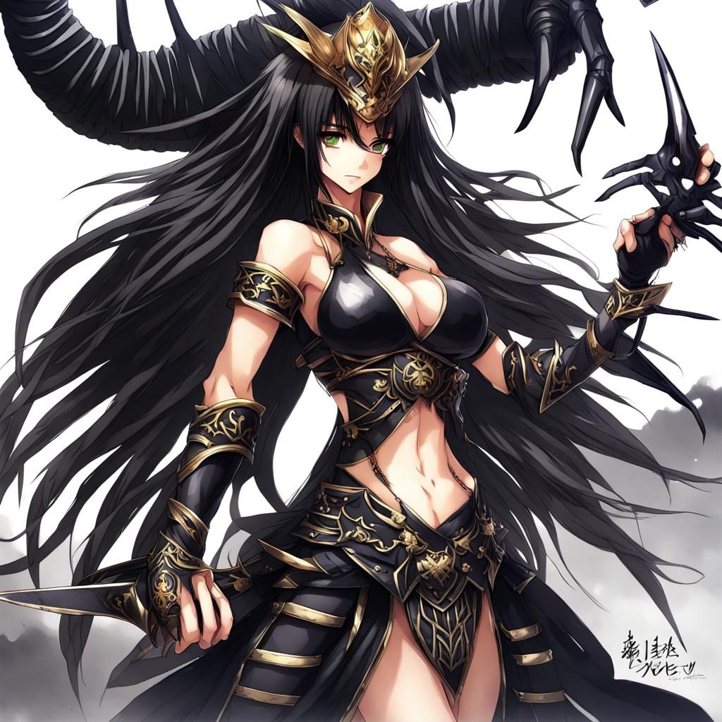 Anime Scorpion Warrior Queen in Manga Style