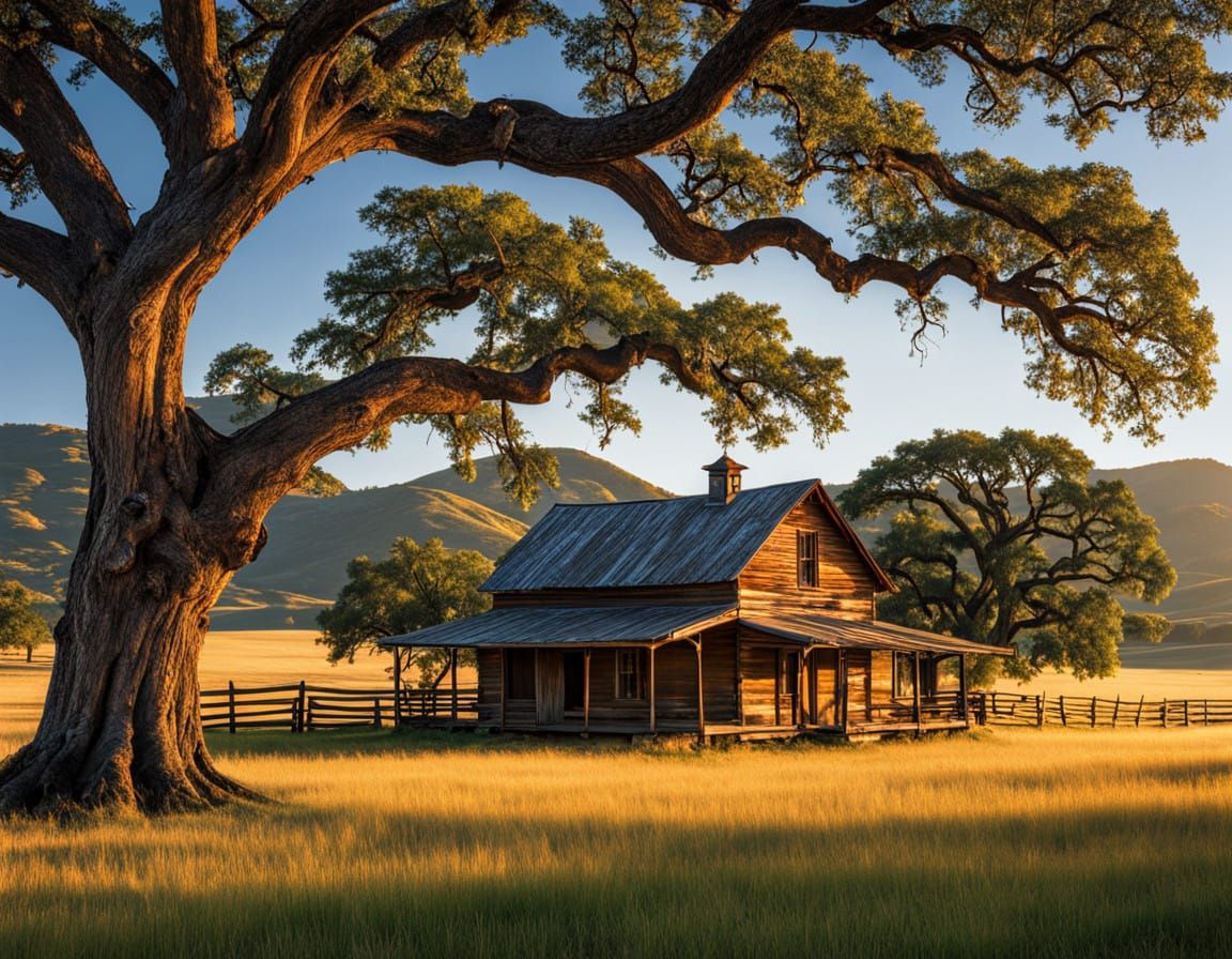 Idyllic Texas Ranch Under a Brilliant Blue Summer Sky
