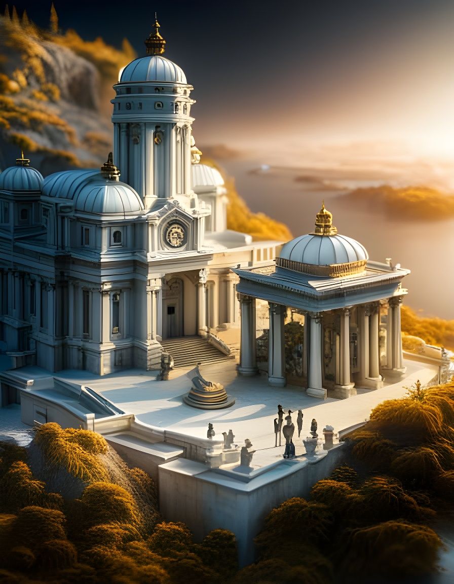 Rococo Miniworld of Computer Chip in Porcelain