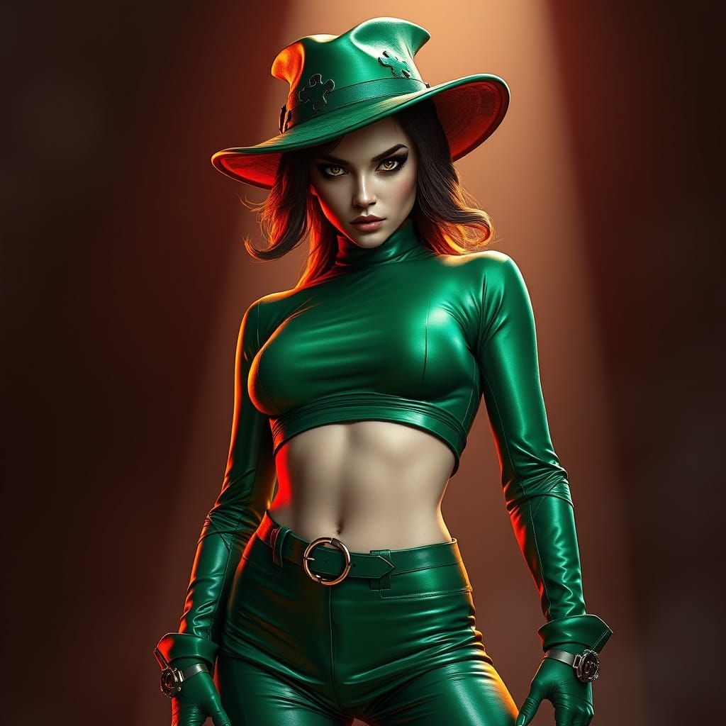 Intense Riddler Villain in Dark, Moody Scene