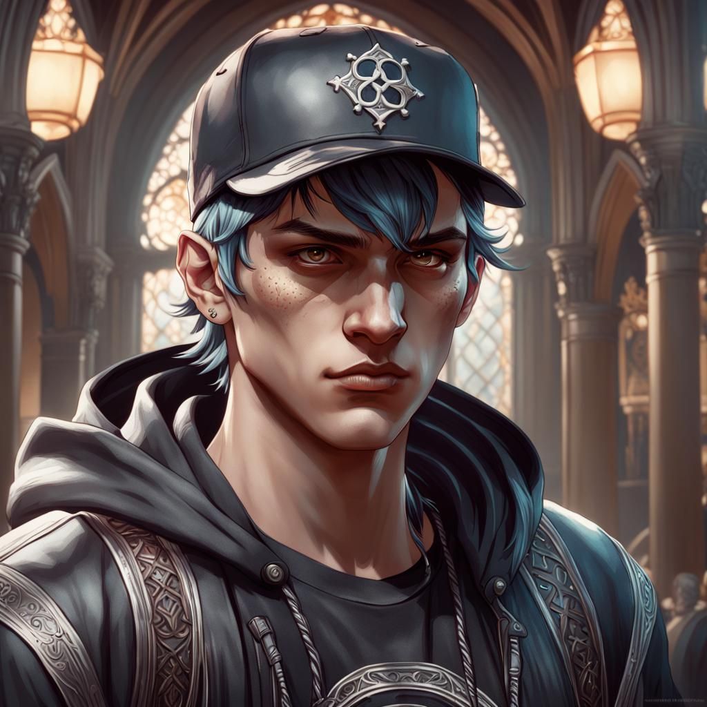 Gothic Teenager Portrait in Detailed Digital Art Style