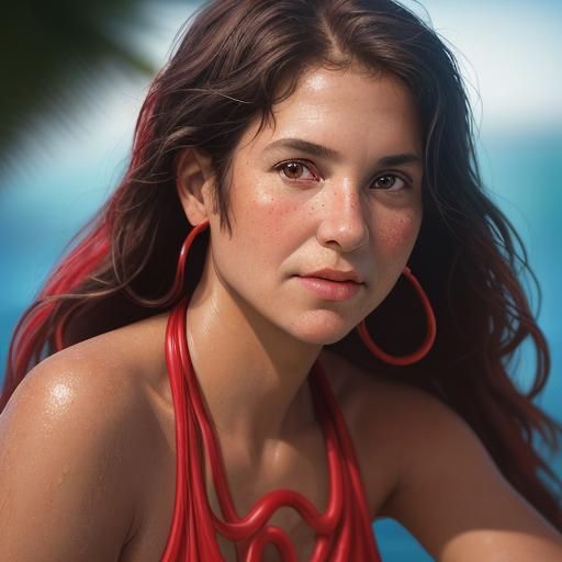 Girl in Red Bikini: Professional Studio Portrait