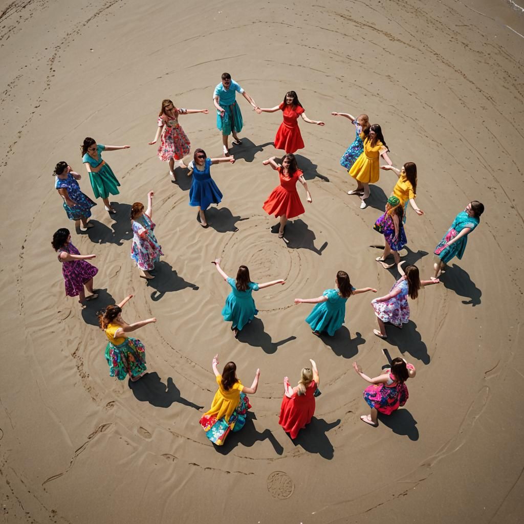 Circle Dance on a Beach in Scotland