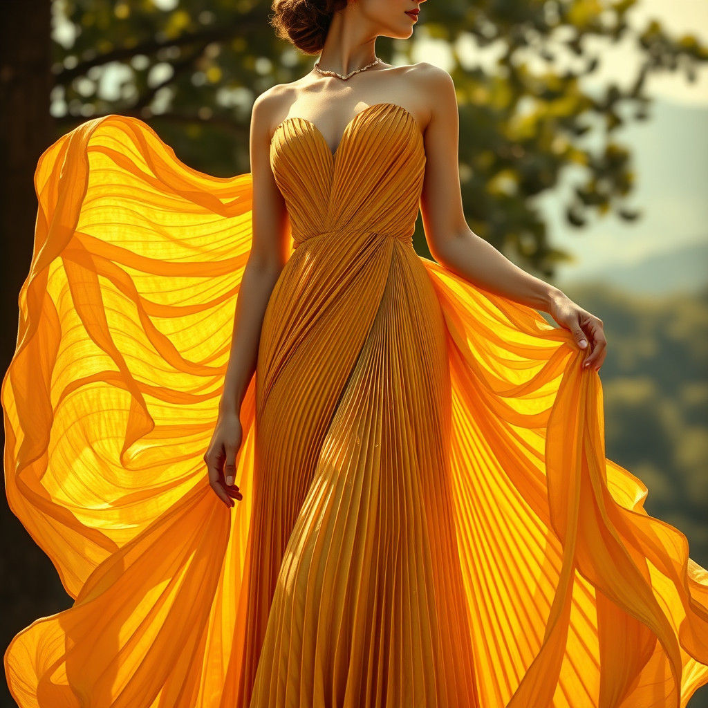 Golden Gown Art Nouveau Illustration