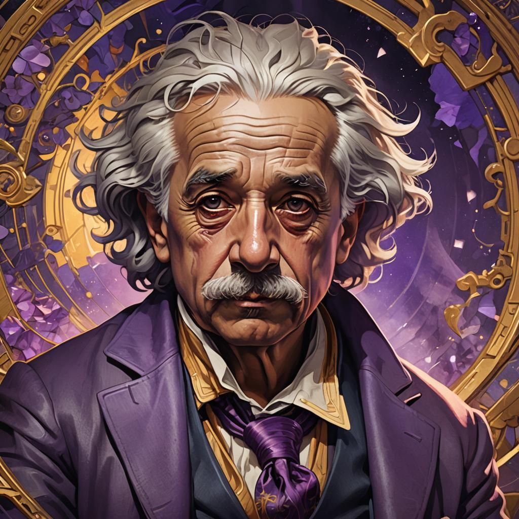Alfred Einstein Portrait in Art Nouveau Style