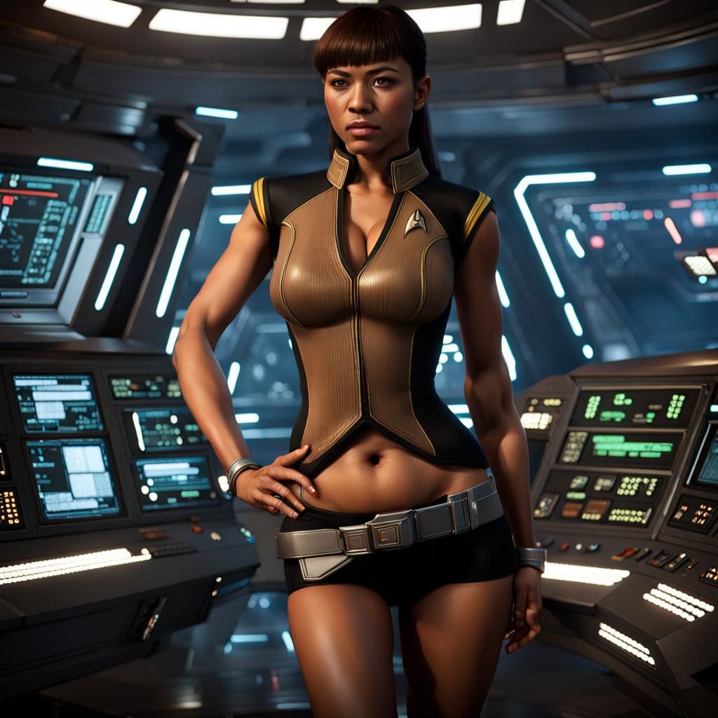 Vulcan Starfleet Officer in Battle, 3D Cinematic Render