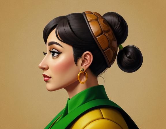 Anthropomorphic Turtle Portrait in Impasto Style