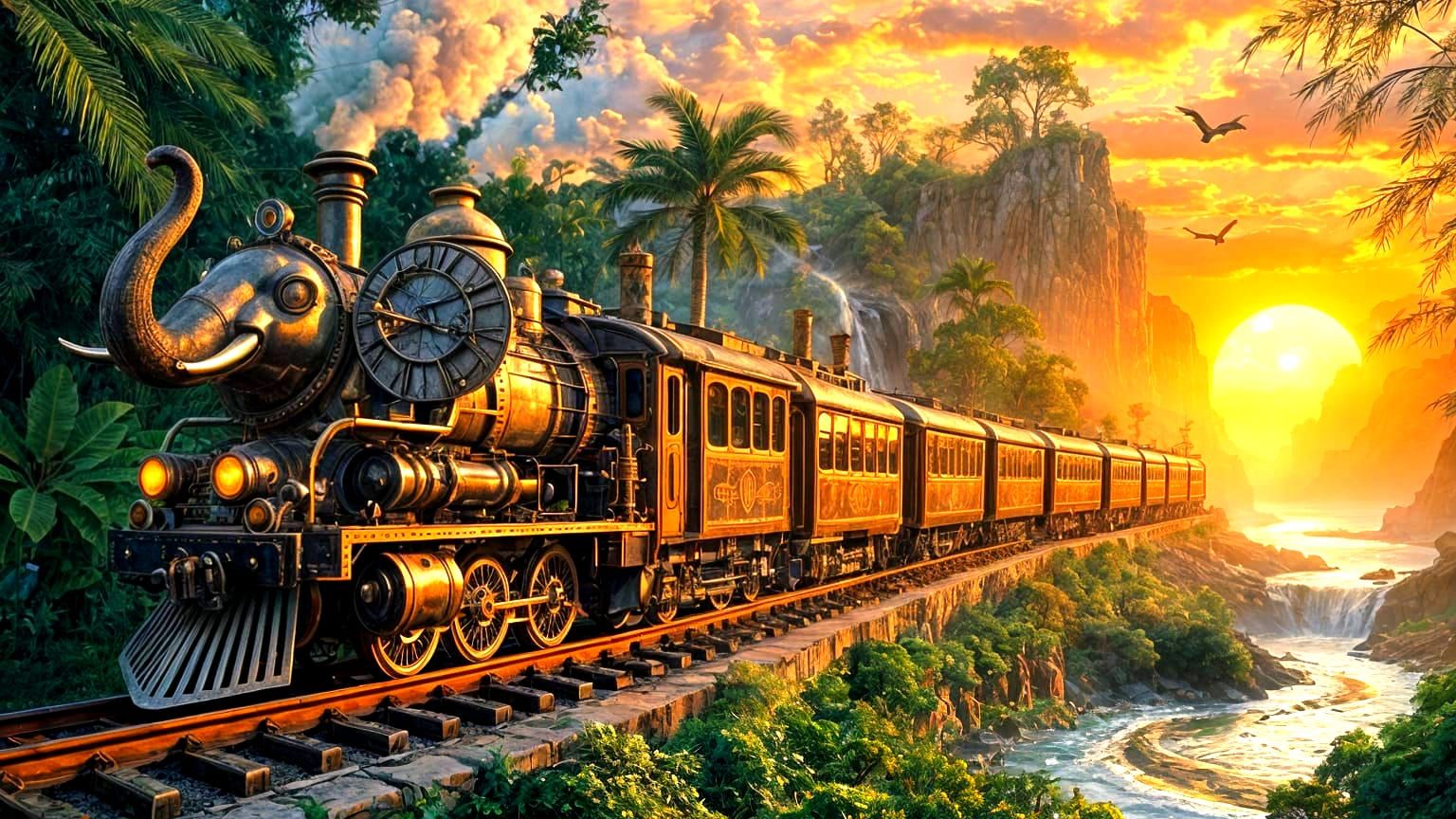 Steampunk Train of Mechanical Marvels