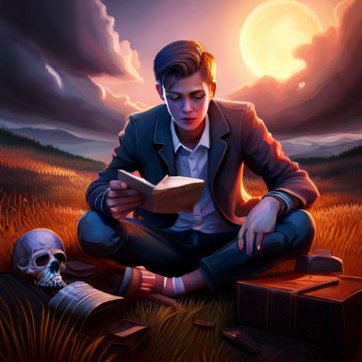 Decomposing Frat Boy Reads Letter in Grave