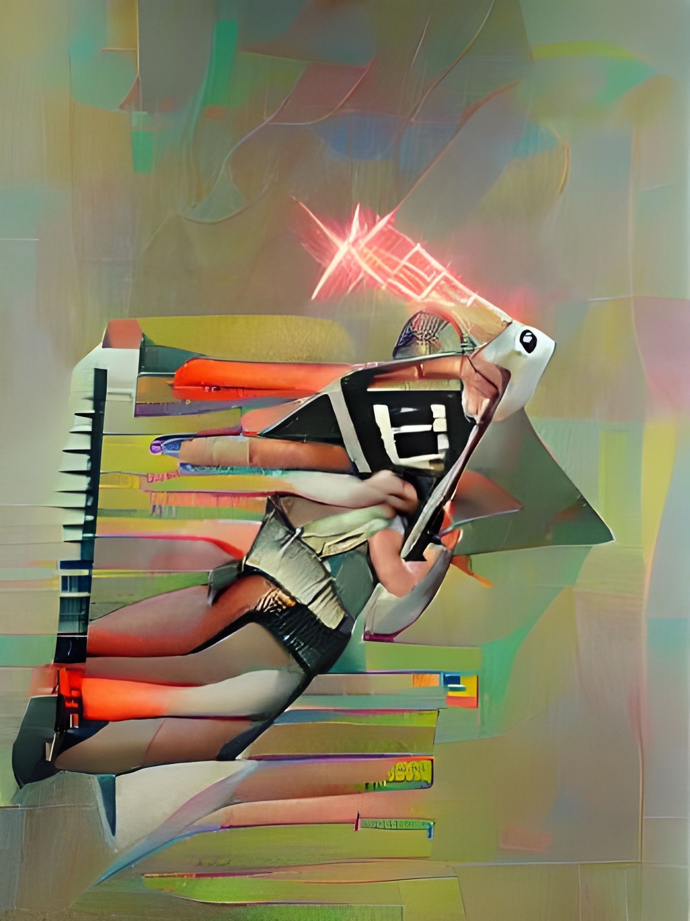 Keytar Lights and Lasers in Cubist Style