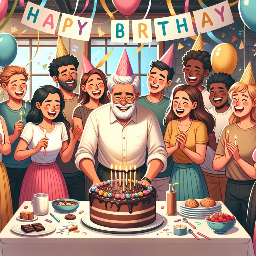Joyful Birthday Party Celebration with Friends and Family