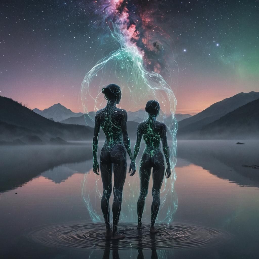 Android Mystic Stands at the Edge of the Cosmos