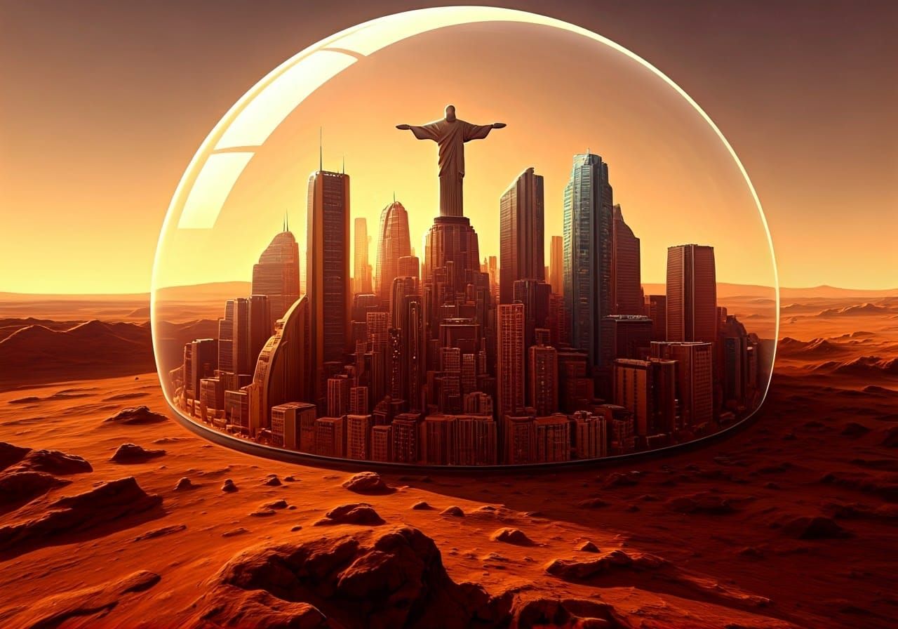 Futuristic Rio de Janeiro on Mars, Syd Mead Vision
