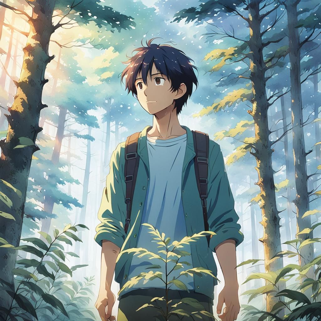 Joey in Misty Forest: Makoto Shinkai Anime