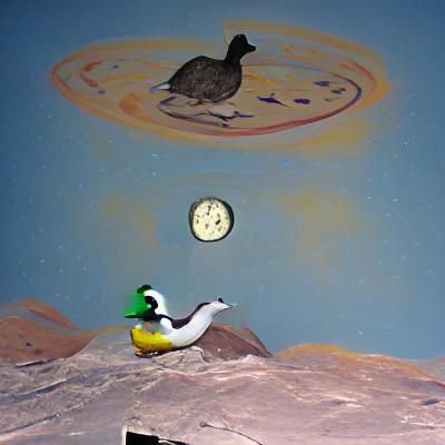 Duck on the Moon with a Clock