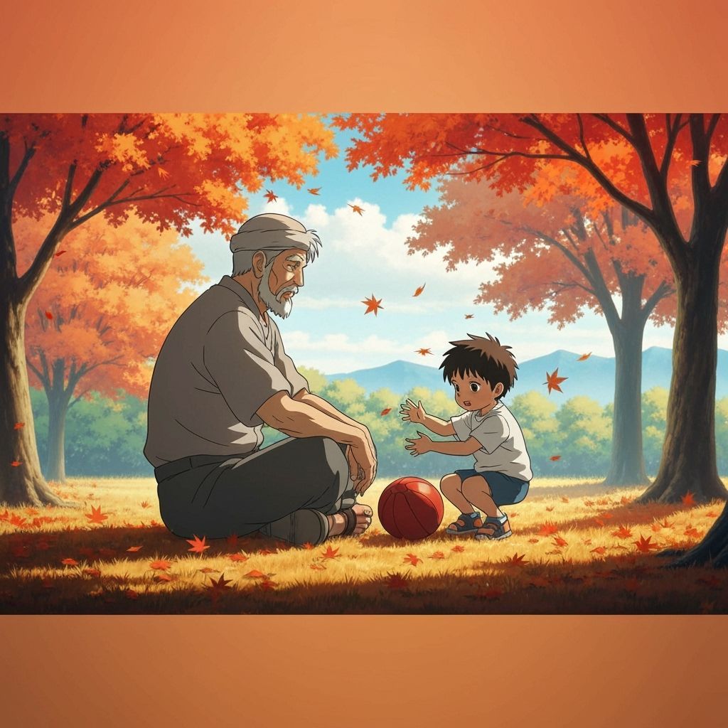 Serene Autumn Day: Anime Style Park Scene