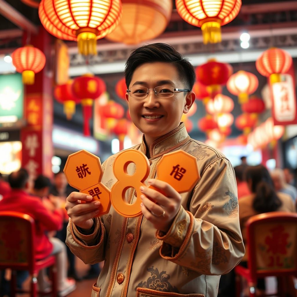 Lucky Chinese Fortune Number in Vibrant Colors