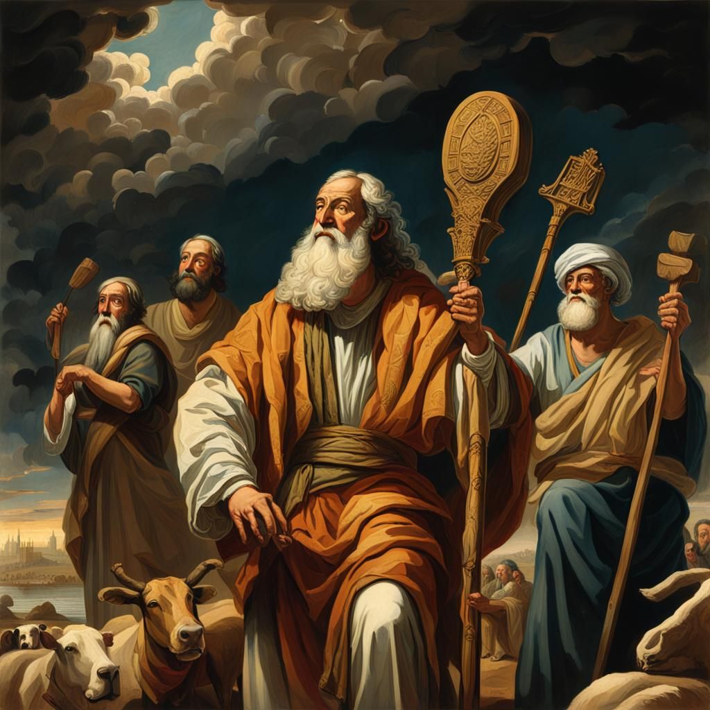 Moses Leads Hebrews: A Baroque Biblical Scene