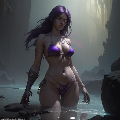 Bikini in Dark Fantasy Art Nouveau Style
