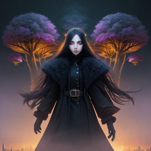 Girl in Floating City: Surrealist Dreamscape