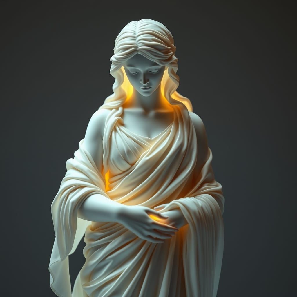 Ethereal Goddess Statue in Grecian Style