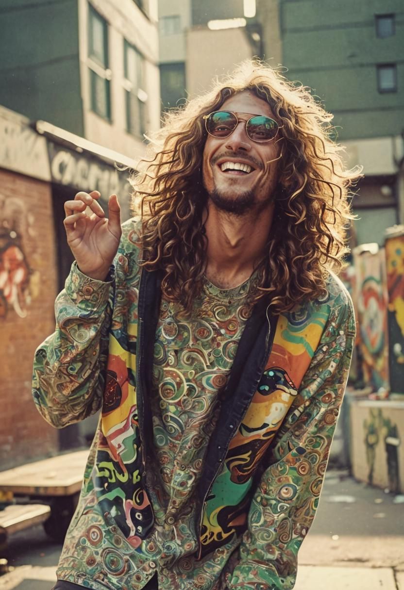 Rusty the Skateboarder in Expressive Pop Art Style