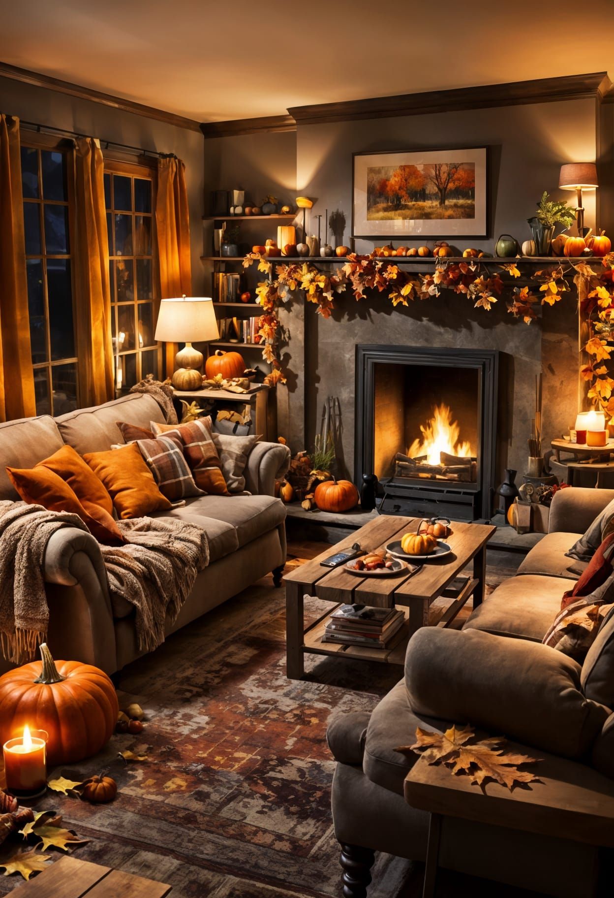 Cozy Autumn Living Room Scene