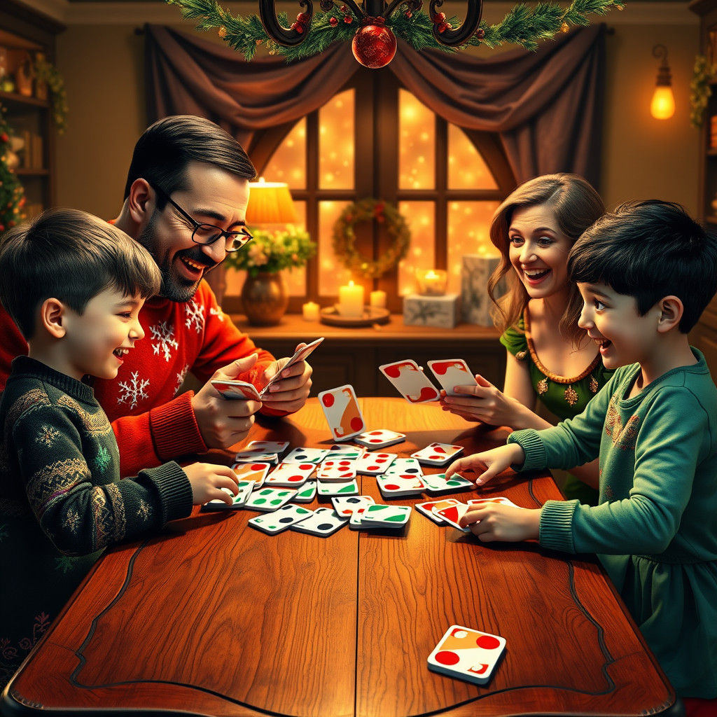 Family Game Night in Whimsical Style