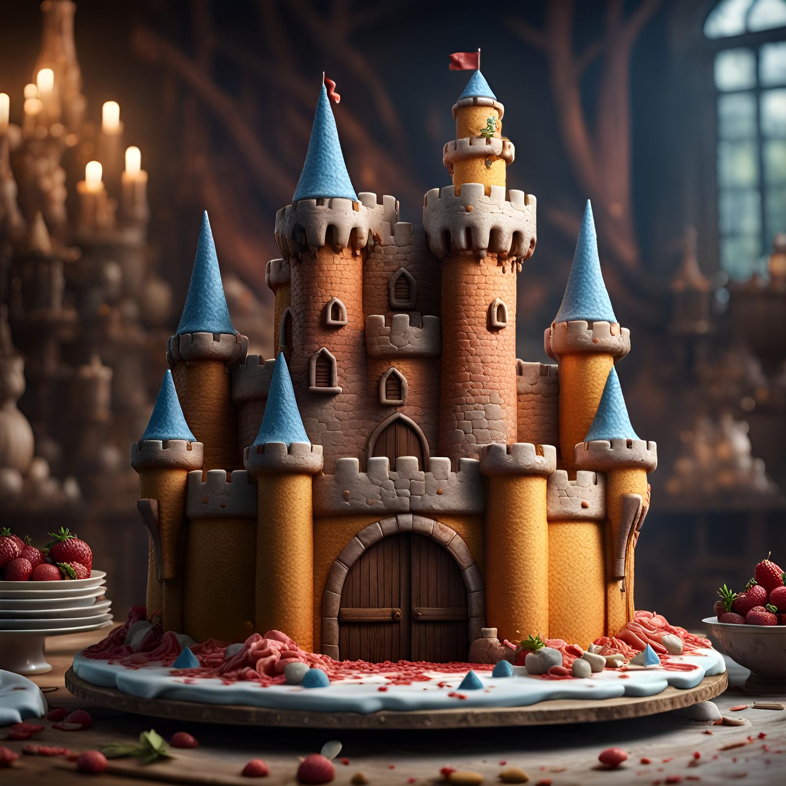 Breathtaking Cake Castle Sculpture in High Resolution