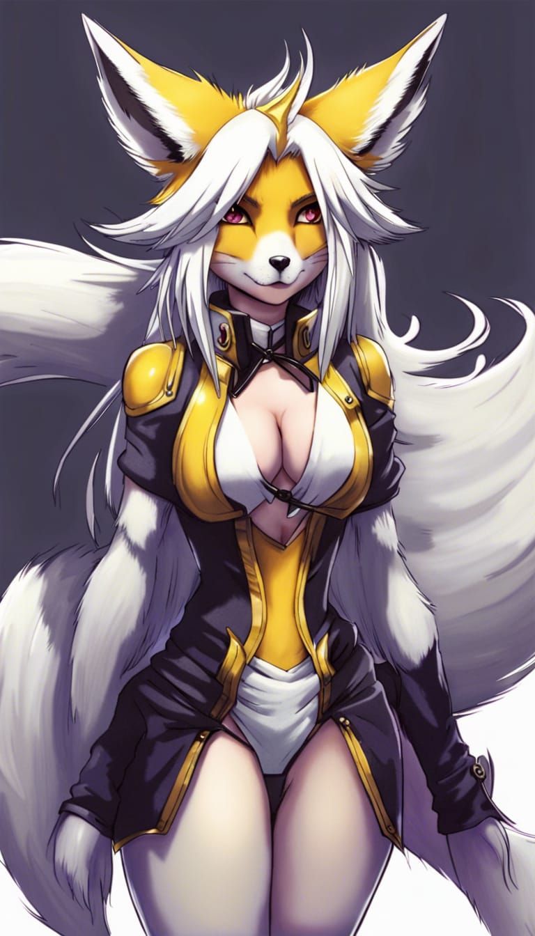 Goth Fox Renamon Anime Manga Illustration
