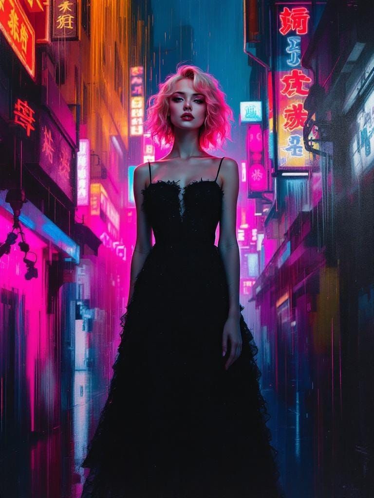 Hong Kong Neon Noir Pin-Up, Turner-Richter Style