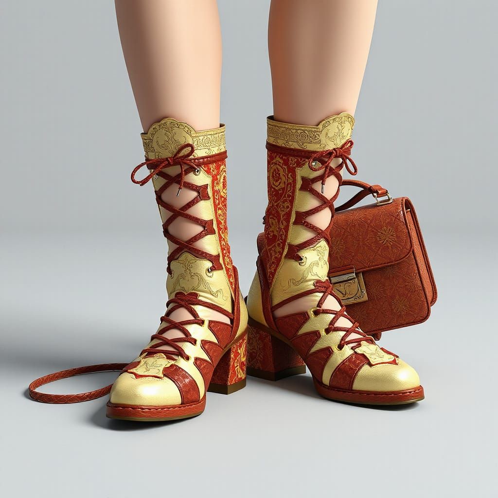 Gladiator-Inspired Shoes and Bag in 3D Anime Style