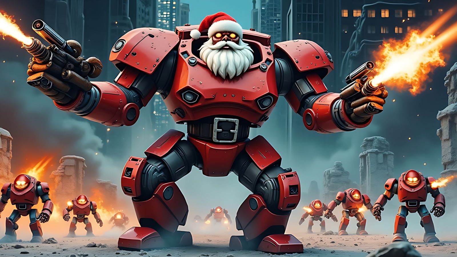 Evil Robot Santa Claus Destroys World